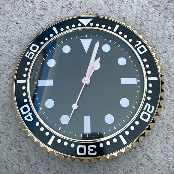 Luxury GMT Wall Clock 12” Black/Gold Brand New - Picture 5 of 7